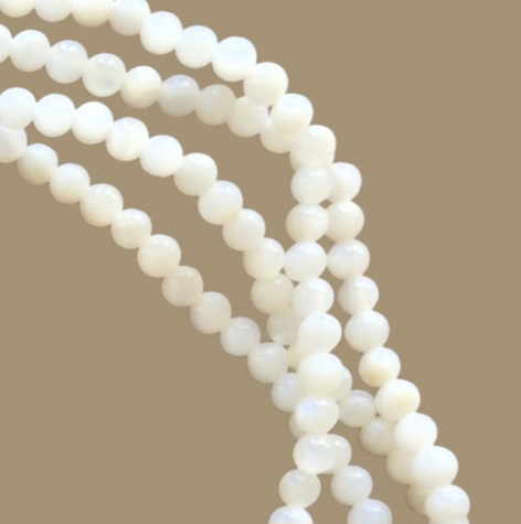 Delicate Natural Shell Micro 3mm glass bead necklace 140cm - Image 6