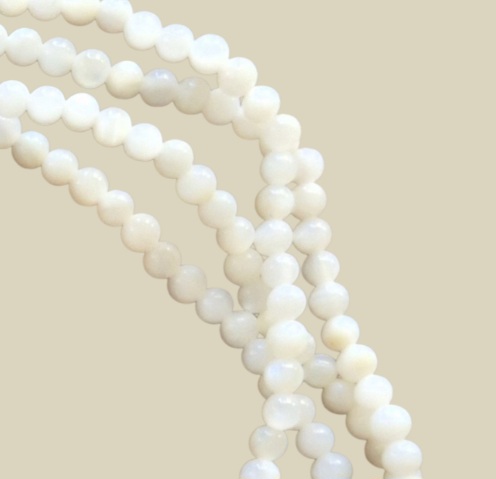 Delicate Natural Shell Micro 3mm glass bead necklace 140cm - Image 4