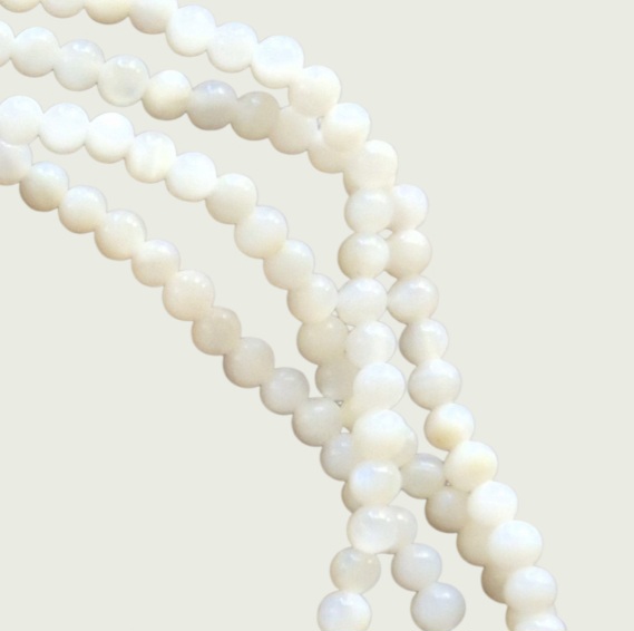 Delicate Natural Shell Micro 3mm glass bead necklace 140cm - Image 2