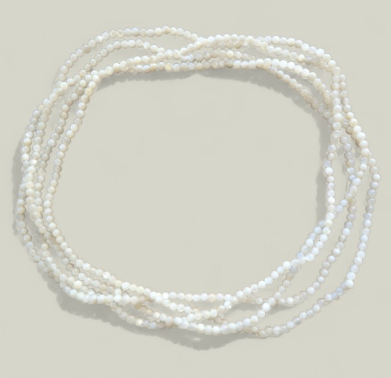 Delicate Natural Shell Micro 3mm glass bead necklace 140cm - Image 3